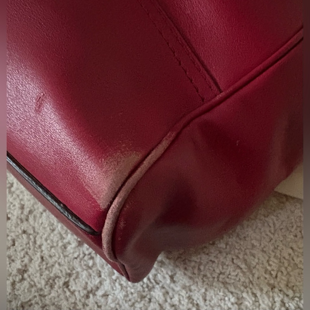 Coach red leather tote bag - Picture 4 of 9